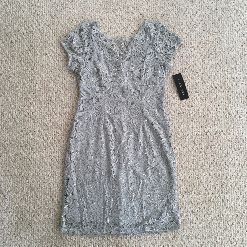 NWT Silver Sequin Formal Dress by Scarlett